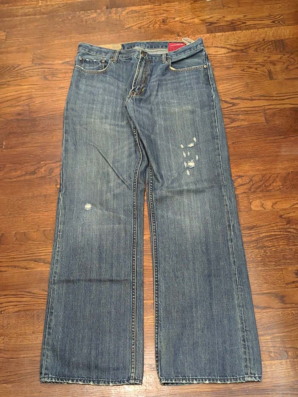 Gap 1969 Loose Boot Fit Size 33x34 Blue Distressed Denim Jeans